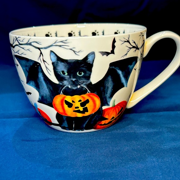 Portobello by Design Other - Portobello By Design 'Bat Cat' Black Cat Bone China XL Coffee Mug Tea Cup 20 oz